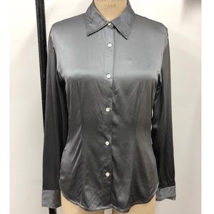 Stretch Silk Button Up